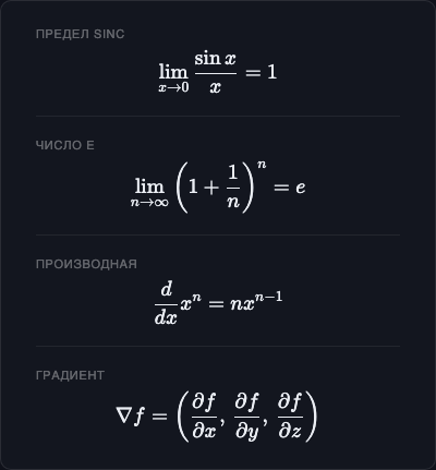 Пределы и производные